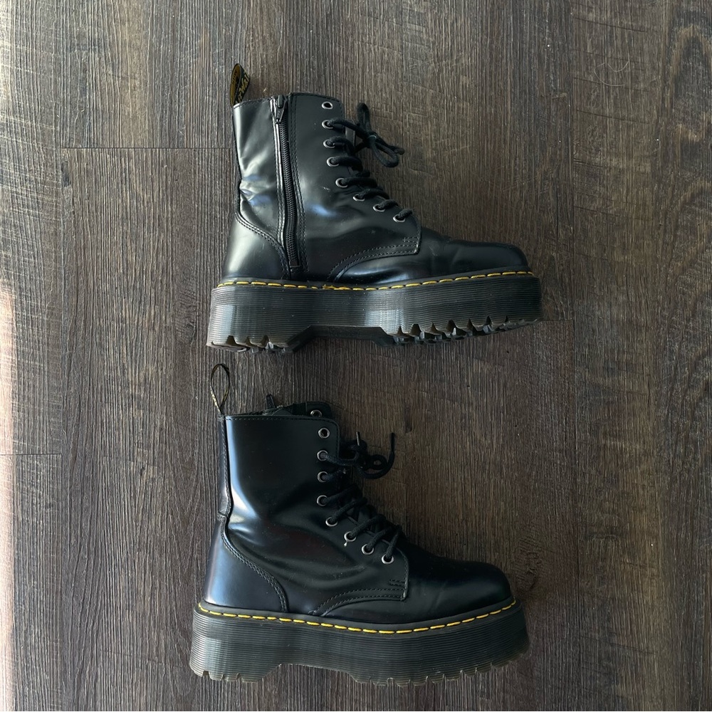 Black platform DR marten boots